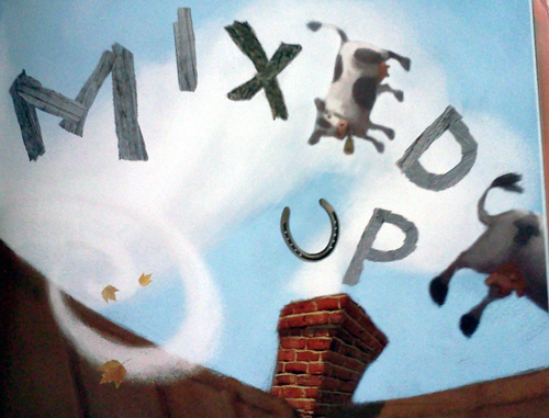 Fall mixed up book with flying cows